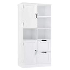 Badezimmerschrank mit 62 Zoll Höhe, freistehender Bodenschrank mit Schublade und verstellbarem Regal, Vorratsschrank für Bad und Wohnzimmer