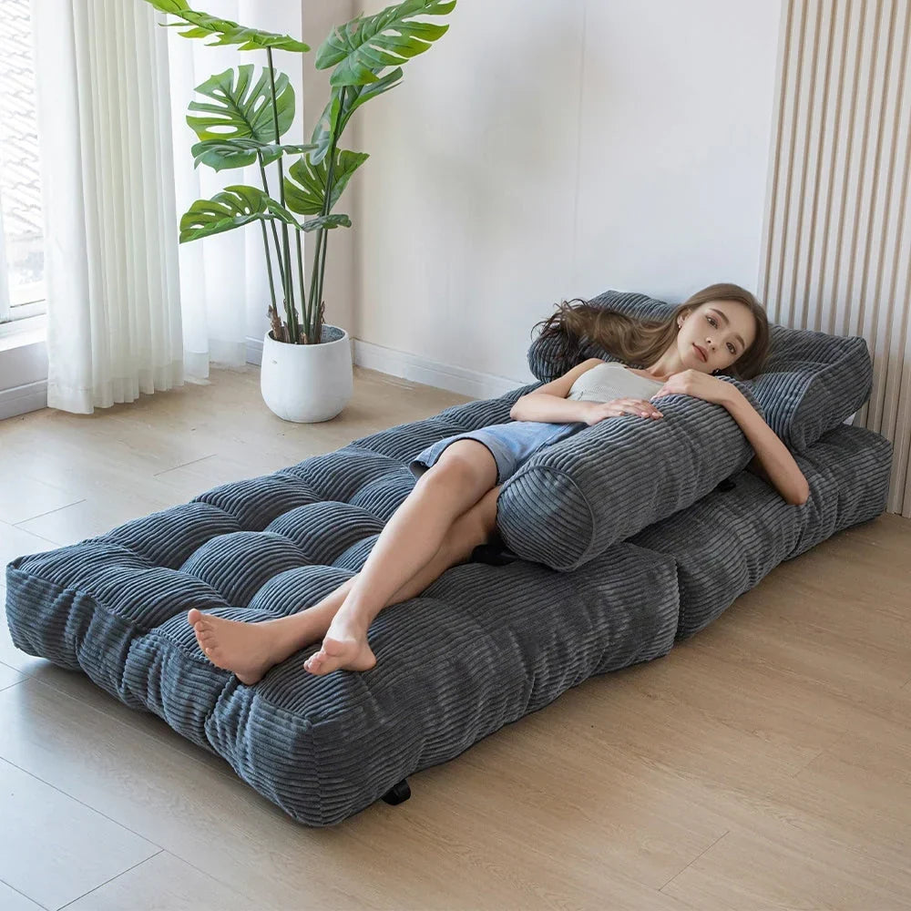 8 Cord-Sofa zum Zusammenklappen, Schlafsofa, Einzel