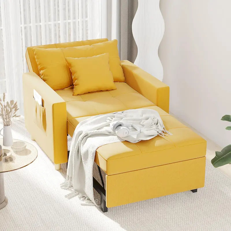 Poltrona letto regolabile, trasformabile 3-in-1, disponibile in più colori, per 1 persona