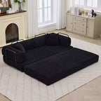 Sofá cama convertible 4 en 1, colchón de suelo plegable de pana sin armazón de 79 pulgadas con almohada, sofá biplaza sin montaje para apartamentos pequeños