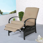 Verstellbarer Relaxsessel für die Terrasse, Lounge-Sofa mit Kissen - 38 (T) x 26.5 (B) x 38.5 (H) ZOLL