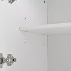 Despensa de cocina independiente de 77 pulgadas de alto, armario de almacenamiento estilo granja con estantes ajustables, estantes en las puertas, cajones y botelleros - ModernLuxe