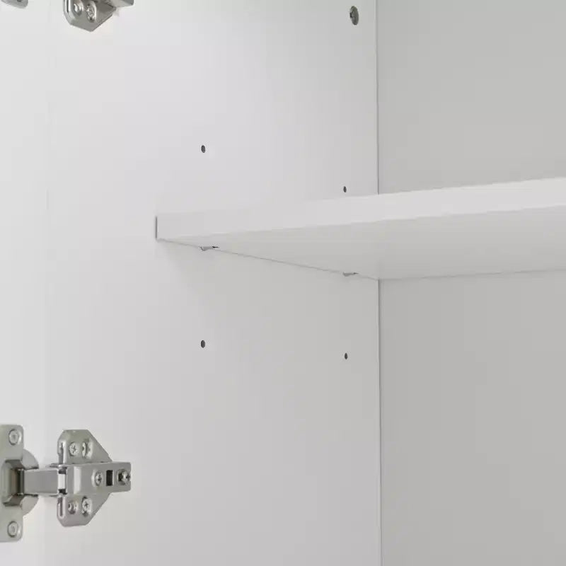 Despensa de cocina independiente de 77 pulgadas de alto, armario de almacenamiento estilo granja con estantes ajustables, estantes en las puertas, cajones y botelleros - ModernLuxe