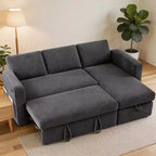 Dyonery 81-Sitzer-Schlafsofa, L-förmiges Ausziehsofa mit wendbarer Recamiere mit Stauraum, USB-Anschluss und verstellbarer Rückenlehne