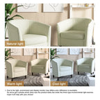 2er-Set moderne Leinen-Sessel im Fassdesign, Clubsessel