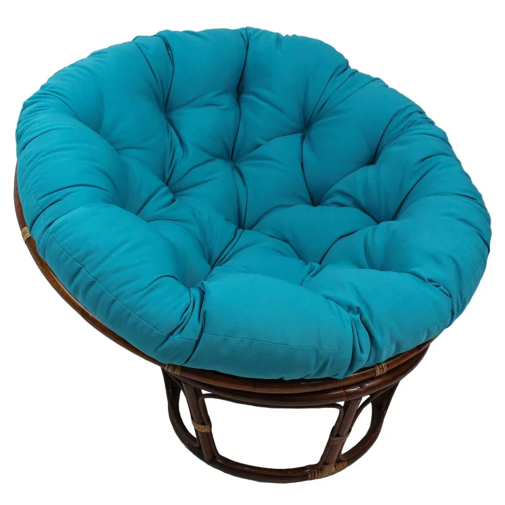 Poltrona Papasan Bali in rattan da 42 pollici con cuscino in twill