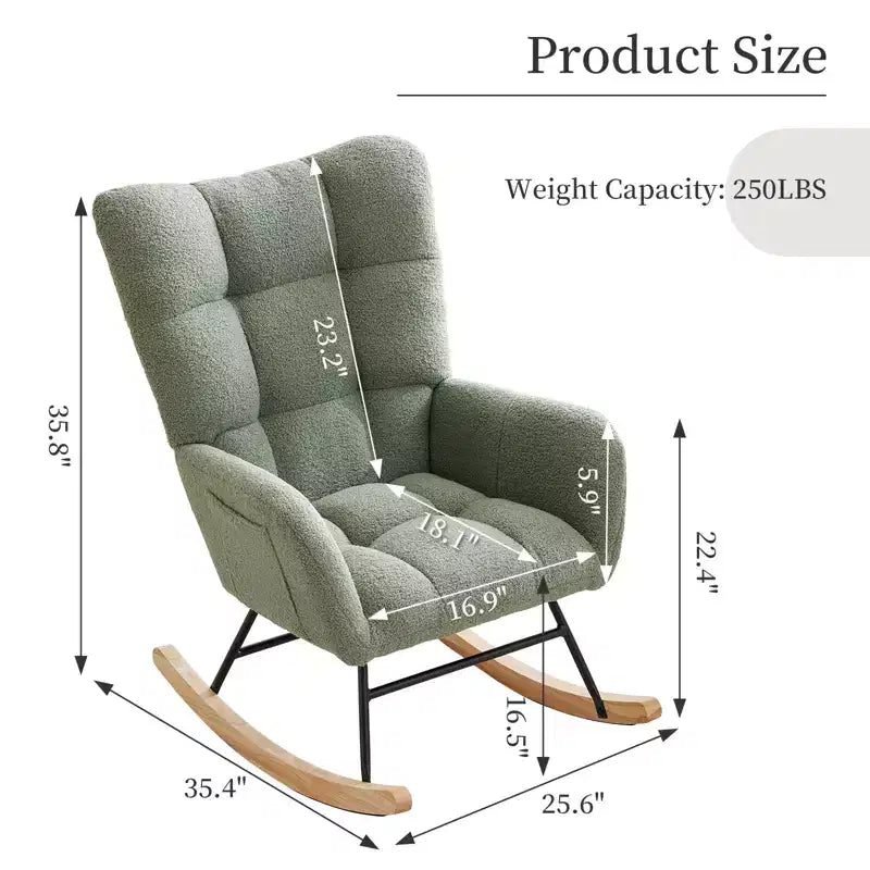 Mecedora para bebé, sillón balancín deslizante para lactancia para la sala de estar, cómodos sillones decorativos para dormitorio, sillones de interior tapizados en felpa tipo teddy