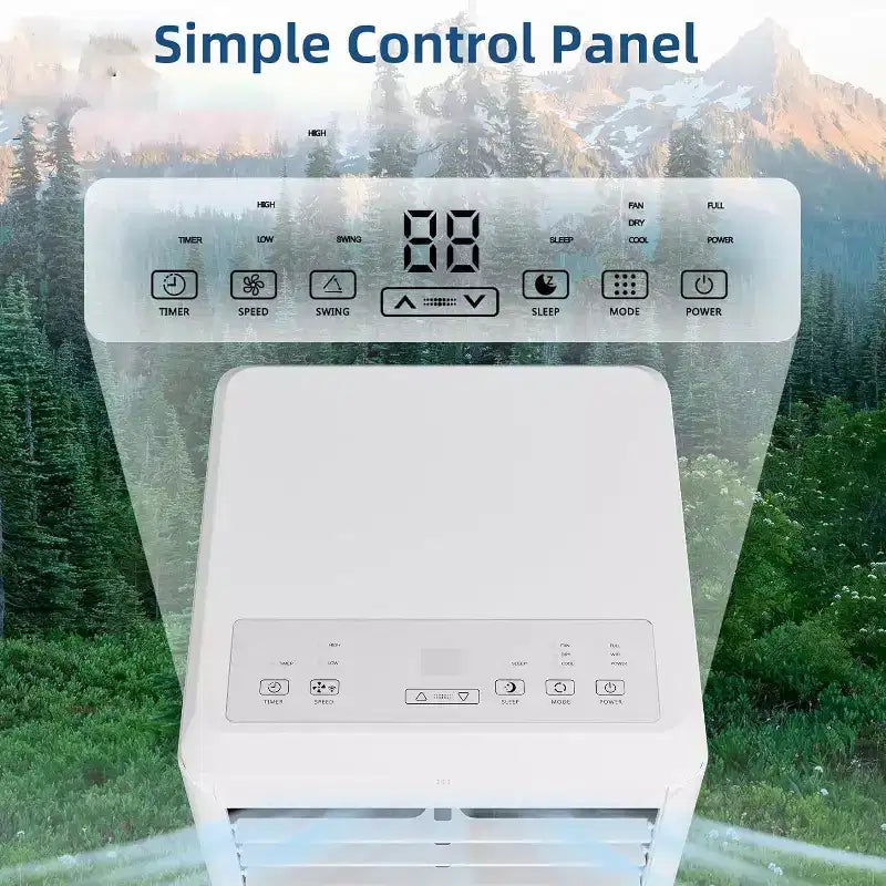 Tragbare Klimaanlage mit 8K BTU – 3-in-1-Kühlung, Entfeuchtung und Ventilator für 350 sq ft mit Schlafmodus und 1 Jahr Garantie