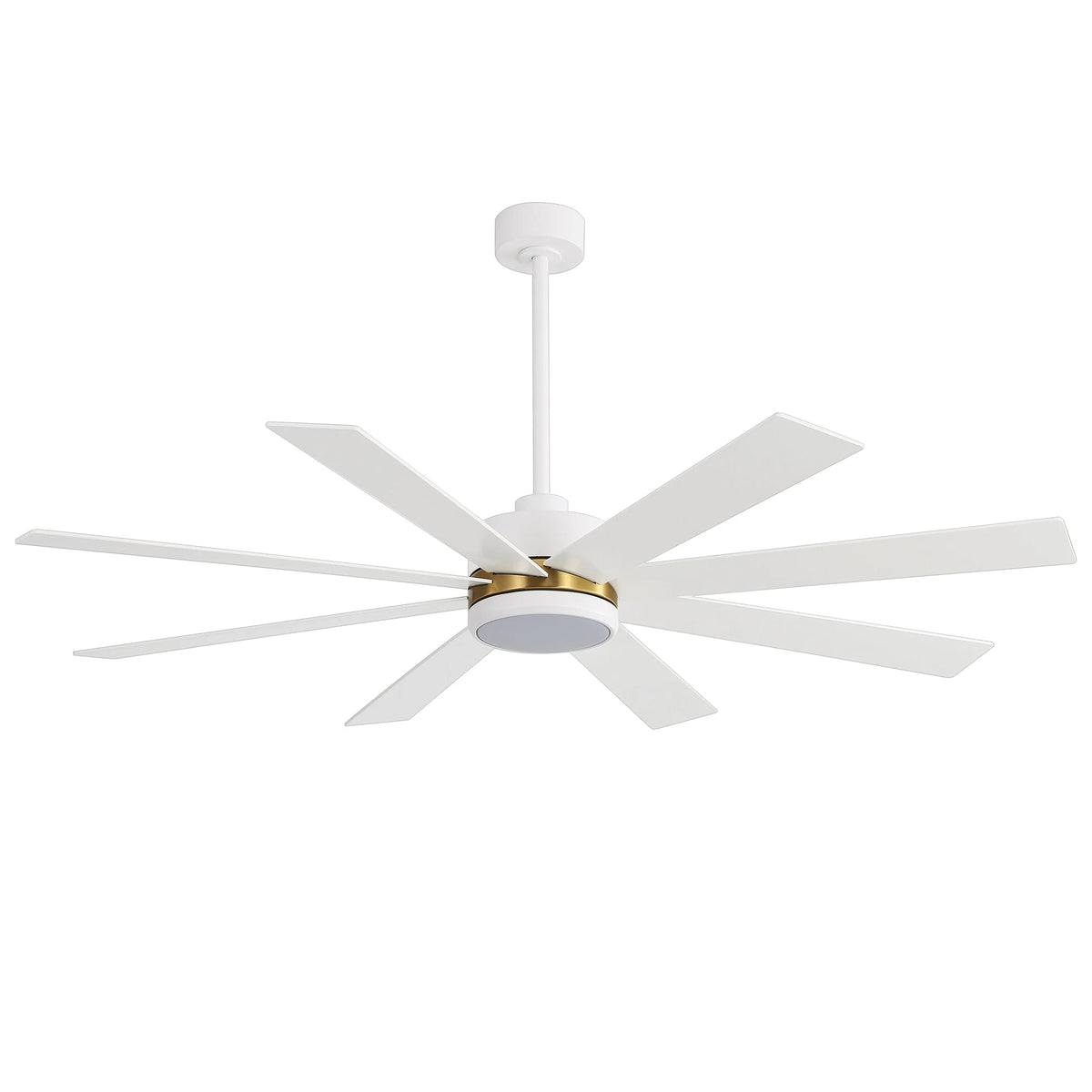 Stropní ventilátor černý LED s 8 lopatkami, světlem a dálkovým ovládáním, 65 Inch