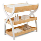 Comfy Cubs commode voor baby's - stevige houten constructie, tijdloze uitstraling met twee open planken voor babybenodigdheden