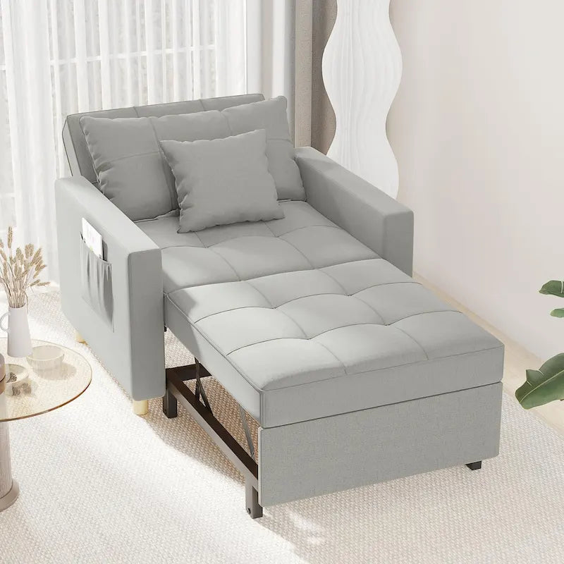 Poltrona letto regolabile, trasformabile 3-in-1, disponibile in più colori, per 1 persona