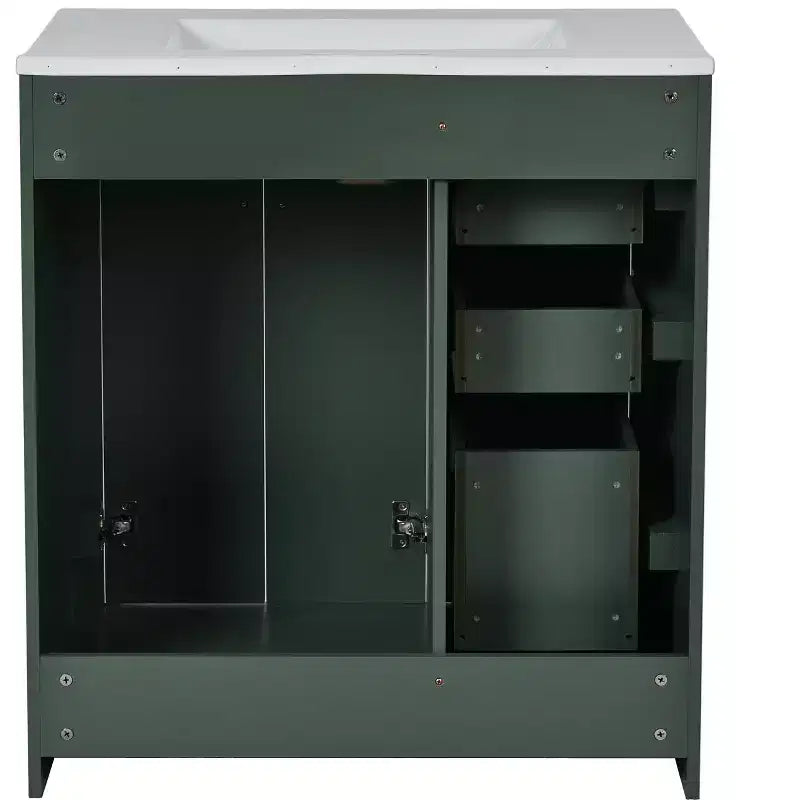 Meuble-lavabo de salle de bains de 30 po à lavabo simple, avec armoire et 3 tiroirs – noir / bleu / vert / indigo / blanc