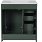 Meuble-lavabo de salle de bains de 30 po à lavabo simple, avec armoire et 3 tiroirs – noir / bleu / vert / indigo / blanc