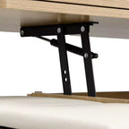 Multifunctionele moderne salontafel met hefbaar blad en verborgen opbergruimte, 4 krukken en zwenkwielen, perfect voor moderne woonruimtes