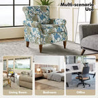 Araceli traditionele houten bloemenfauteuil met bekleding, hoge rugleuning en sierspijkerrand| ART OF LIVING DESIGNS