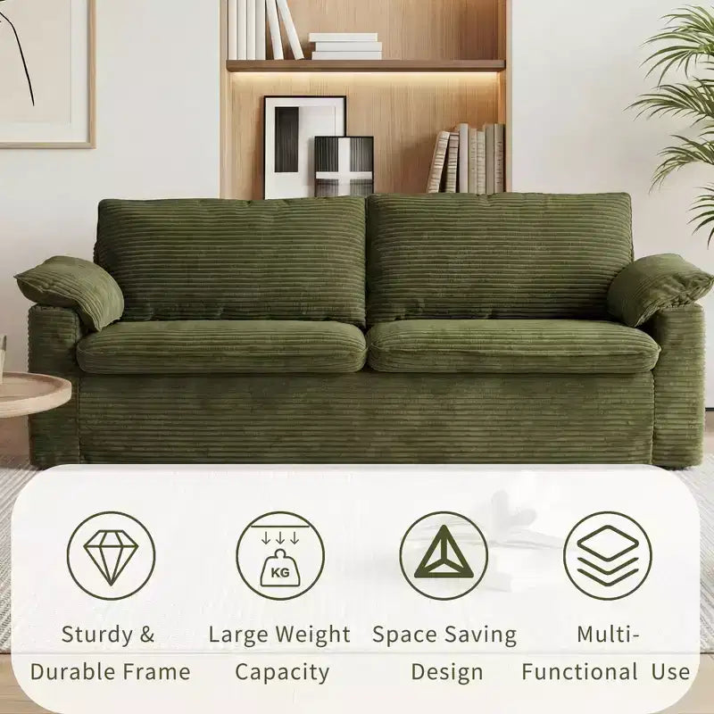 Dwuosobowa sofa Dyonery 86 Cloud, głębokie siedzisko, szerokie podłokietniki z poduszkami, solidna rama, przewiewna ergonomiczna konstrukcja