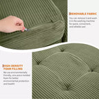 Matelas pliable en trois parties de 15 cm SunnyFurn, canapé-lit, 190,5 x 137,9 cm, lit d’appoint pliable en mousse avec velours côtelé matelassé, portable pour le camping, le salon ou la chambre