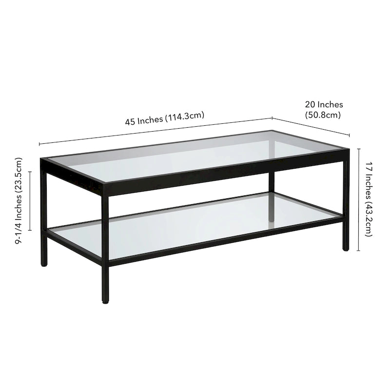 Mesa de centro Alexis de metal y vidrio