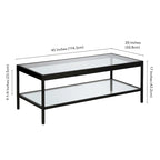 Mesa de centro Alexis de metal y vidrio