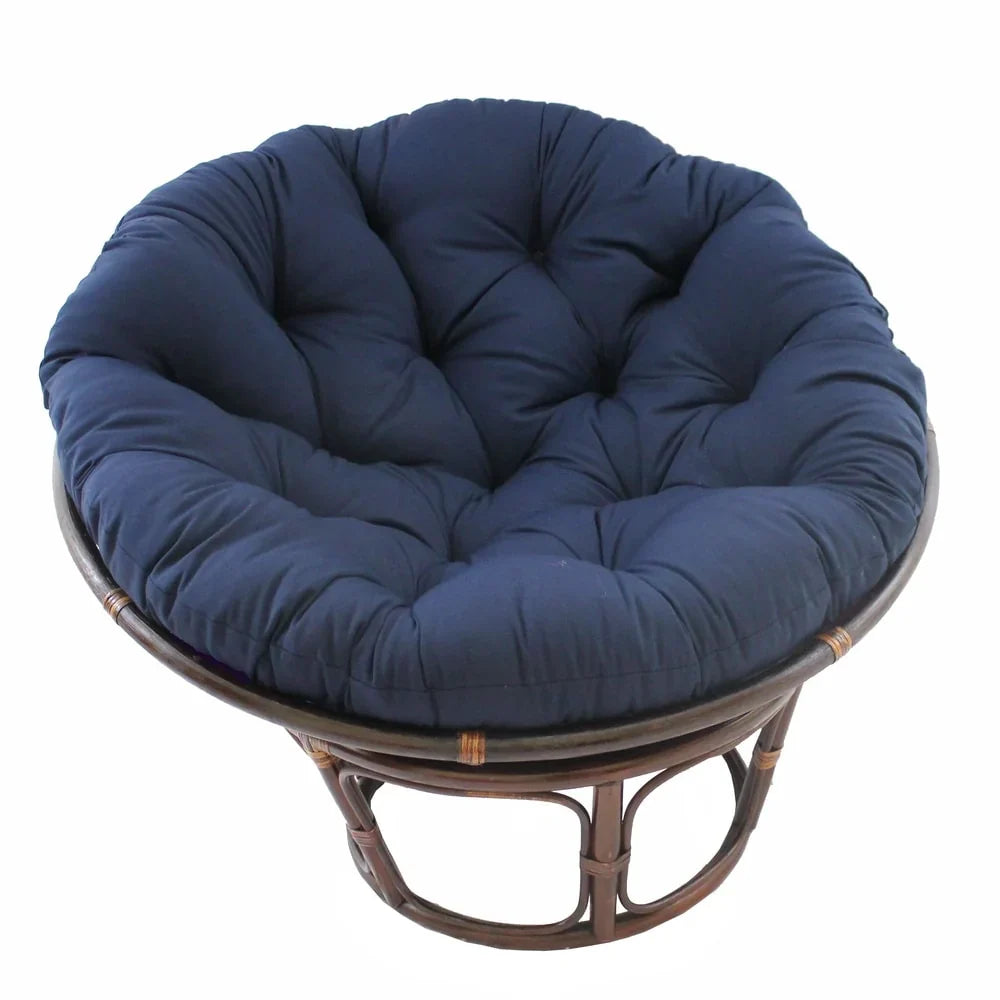 Poltrona Papasan Bali in rattan da 42 pollici con cuscino in twill