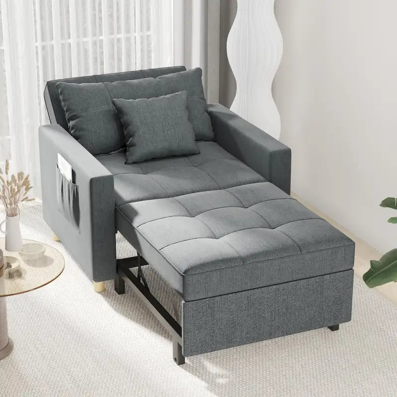 Poltrona letto regolabile, trasformabile 3-in-1, disponibile in più colori, per 1 persona