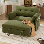 Sofá cama convertible 3 en 1 Dyonery, sofá cama extraíble con bolsillo lateral y respaldo ajustable, montaje sin herramientas, sofá de dos plazas plegable