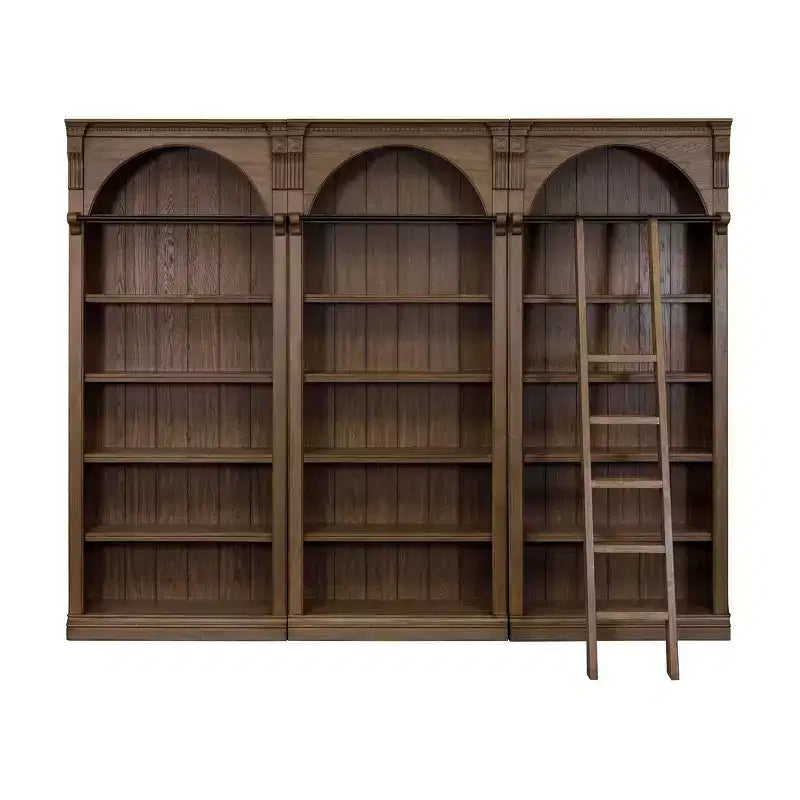 Tradycyjna wysoka zabudowa biblioteczna 94, brązowa, kolekcja Stratton – Martin Furniture