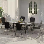 Sillas de patio, juego de 4/6 sillas de comedor apilables para exteriores, ligeras y resistentes a todo tipo de clima, de textileno, con reposabrazos, para jardín y zona de piscina