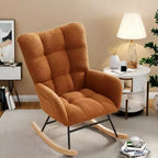 Mecedora para bebé, sillón balancín deslizante para lactancia para la sala de estar, cómodos sillones decorativos para dormitorio, sillones de interior tapizados en felpa tipo teddy