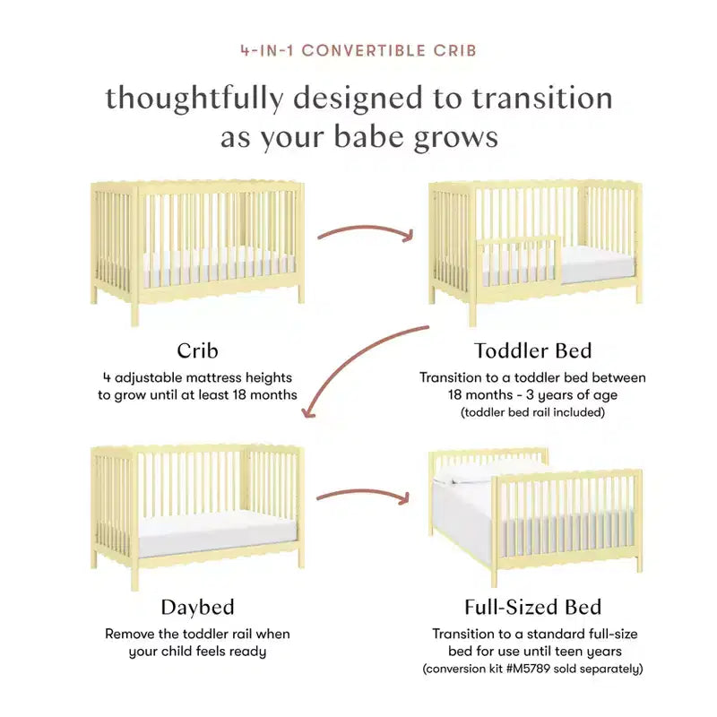 Lettino trasformabile Babyletto Swell 4-in-1 con kit di conversione in letto per bambini