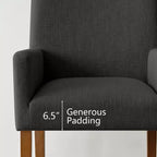 6er-Set gepolsterte Esszimmerstühle mit Armlehnen, moderne Leinen-Sessel mit Holzbeinen, Akzentstühle für Esszimmer und Wohnzimmer – Panipeachy