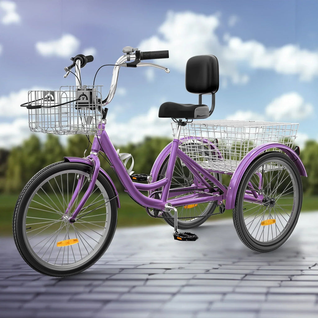 26-inch driewielige fiets voor volwassenen met 7 versnellingen