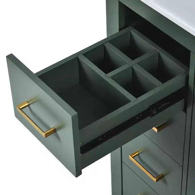Meuble-lavabo de salle de bains de 30 po à lavabo simple, avec armoire et 3 tiroirs – noir / bleu / vert / indigo / blanc