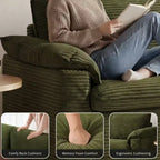 Dwuosobowa sofa Dyonery 86 Cloud, głębokie siedzisko, szerokie podłokietniki z poduszkami, solidna rama, przewiewna ergonomiczna konstrukcja