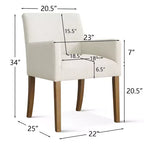 6er-Set gepolsterte Esszimmerstühle mit Armlehnen, moderne Leinen-Sessel mit Holzbeinen, Akzentstühle für Esszimmer und Wohnzimmer – Panipeachy