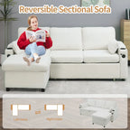 80 L-förmiges Schlafsofa, Schlafsofa mit ausziehbarem Bett, wendbares Schlafsofa