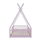 Letto a pavimento per bambini, letti a tenda singoli, letto Montessori a pavimento con doghe e sponde, struttura letto a casetta in legno per bambini e bambine