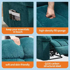 Sillón reclinable manual de tela transpirable y ergonómica con bolsillos laterales, sofá individual, adecuado para la sala de estar o el dormitorio