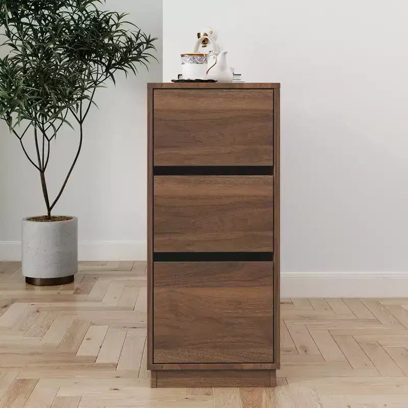 GDFStudio Hikaru modern dressoir met schuifdeuren van glas en laden