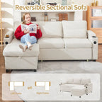 80 L-förmiges Schlafsofa, Schlafsofa mit ausziehbarem Bett, wendbares Schlafsofa