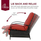 Verstellbarer Relaxsessel für die Terrasse, Lounge-Sofa mit Kissen - 38 (T) x 26.5 (B) x 38.5 (H) ZOLL