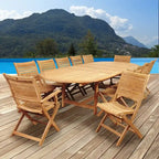 Juego de comedor extensible para patio de 13 piezas Amazonia Teak Sessa - 13 piezas