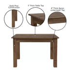 Mesa de comedor rústica Flash Furniture de pino macizo, rectangular, de 46 x 30