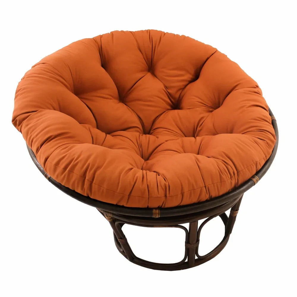 Poltrona Papasan Bali in rattan da 42 pollici con cuscino in twill
