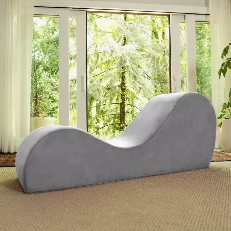Chaise longue Avana Sleek per yoga - Prodotta negli USA - Ideale per stretching, relax, esercizio e altro, 60D x 18W x 26H pollici, grigio chiaro