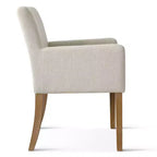 6er-Set gepolsterte Esszimmerstühle mit Armlehnen, moderne Leinen-Sessel mit Holzbeinen, Akzentstühle für Esszimmer und Wohnzimmer – Panipeachy