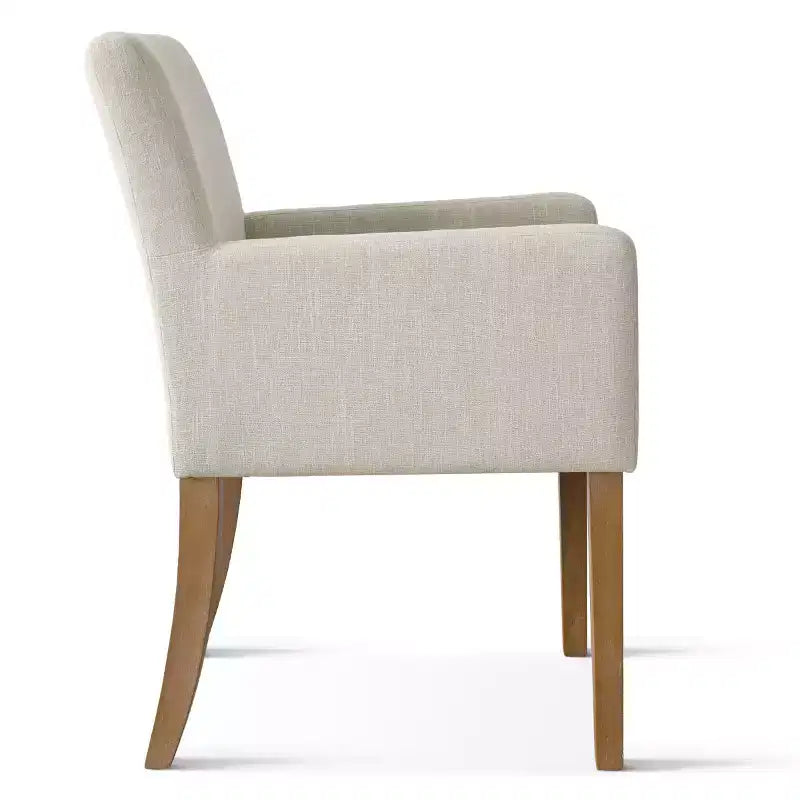 Set di 6 sedie da pranzo imbottite con braccioli, poltroncine moderne in lino con gambe in legno, sedie decorative per sala da pranzo e soggiorno - Panipeachy