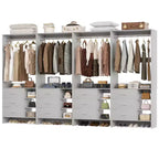 Set Besiost di 4 organizzatori per armadio con cassetti in legno e aste appendiabiti