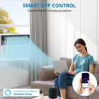 Inteligentny klimatyzator okienny Acekool o mocy 6000 BTU, klimatyzacja Wi-Fi z pilotem, ciche chłodzenie pomieszczeń do 250 stóp kwadratowych