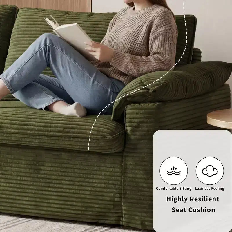 Dwuosobowa sofa Dyonery 86 Cloud, głębokie siedzisko, szerokie podłokietniki z poduszkami, solidna rama, przewiewna ergonomiczna konstrukcja
